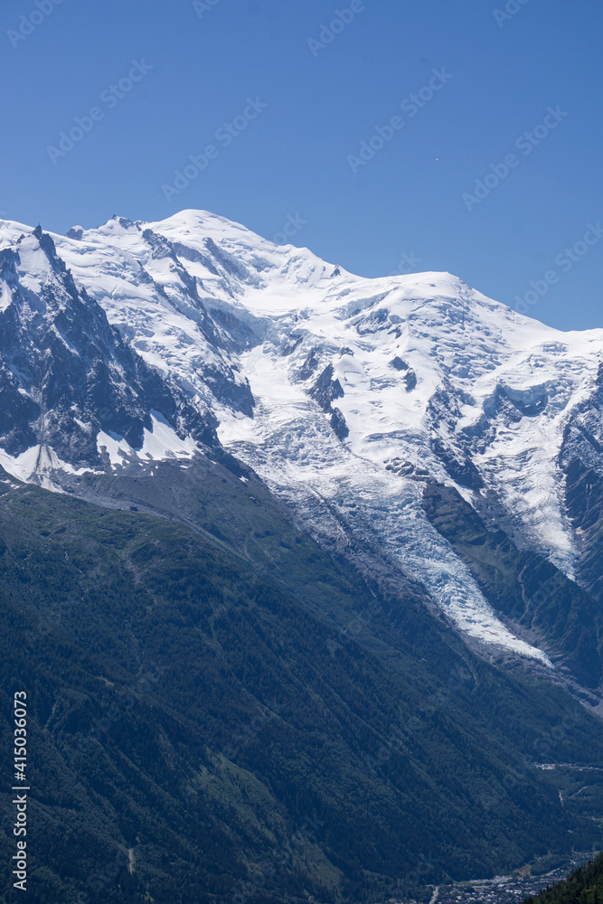 The alps and the nature of mont blanc seen during a beautiful summer day near the village of Chamonix, France - August 2020. The alps and the nature of mont blanc seen during a beautiful summer day near the village of Chamonix, France - August 2020.