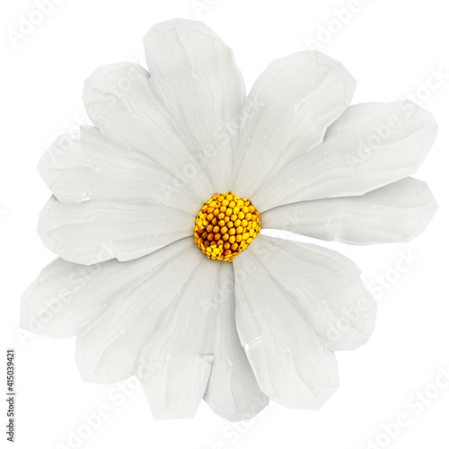 Flower isolated on white - realistic 3d rendering