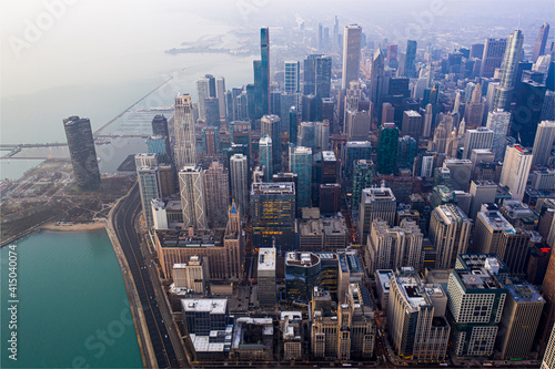 Canvas Print CHICAGO SKYLINE FROM THE SKY
