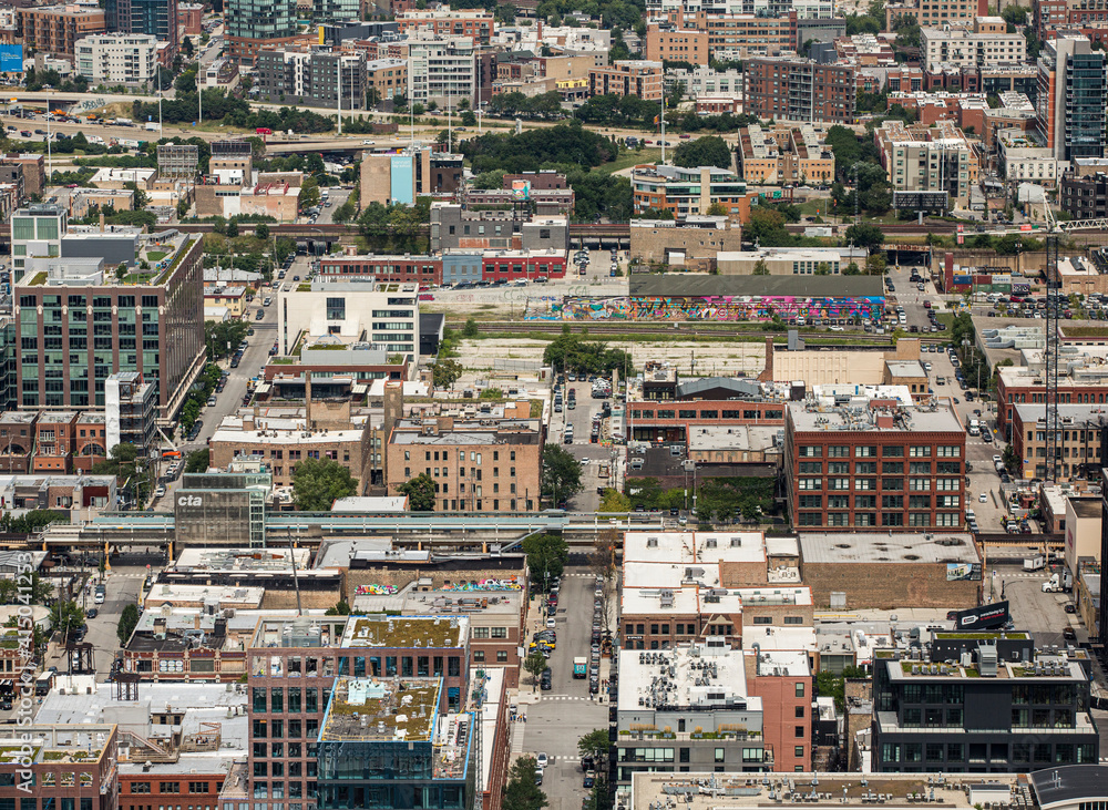 Fototapeta premium Chicago Drone Skyline