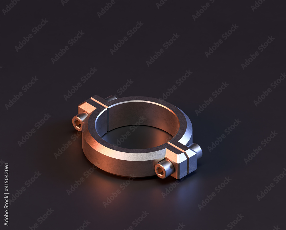 Shiny metal mechanical spare small part of machine in machinery and automotive industry, 3d rendering, isometric Shiny metal mechanical spare small part of machine in machinery and automotive industry, 3d rendering, isometric