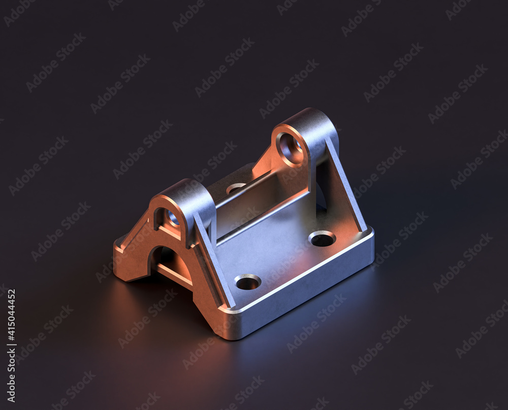 Shiny metal mechanical spare small part of machine in machinery and automotive industry, 3d rendering, isometric Shiny metal mechanical spare small part of machine in machinery and automotive industry, 3d rendering, isometric