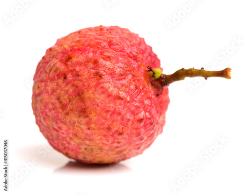 Fresh lychee (Litchi chinensis) isolated on white background photo