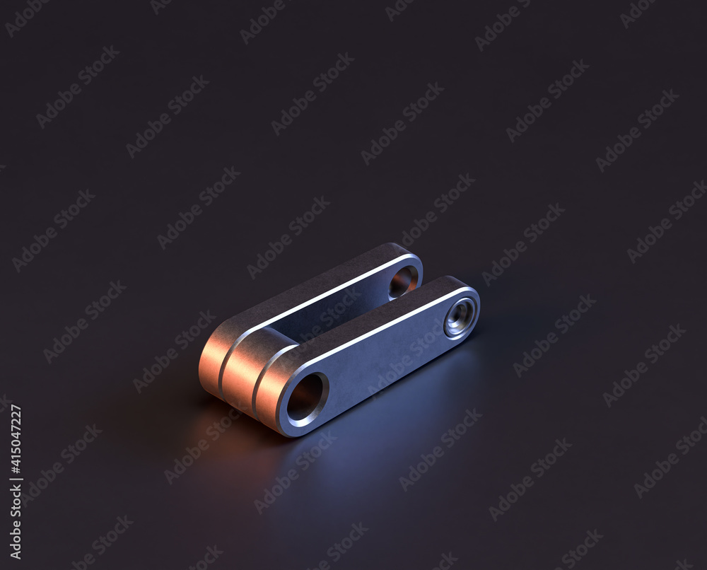 Shiny metal mechanical spare small part of machine in machinery and automotive industry, 3d rendering, isometric Shiny metal mechanical spare small part of machine in machinery and automotive industry, 3d rendering, isometric