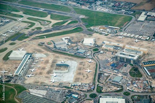 Photography London Heathrow airport during COVID lockdown from the air