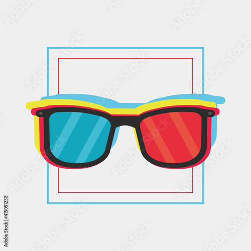 3d glasses accessory in square frame