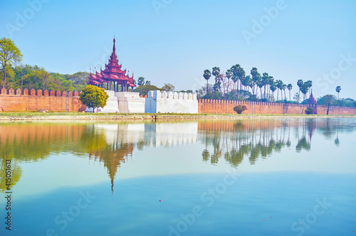 The defensive constructions of Royal Palace in Mandalay, Myanmar photo