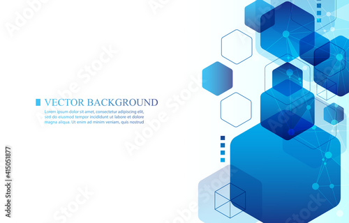 geometric hexagon futuristic vector background.