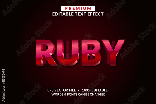 Ruby Editable 3d Text Effect Font Style Templates