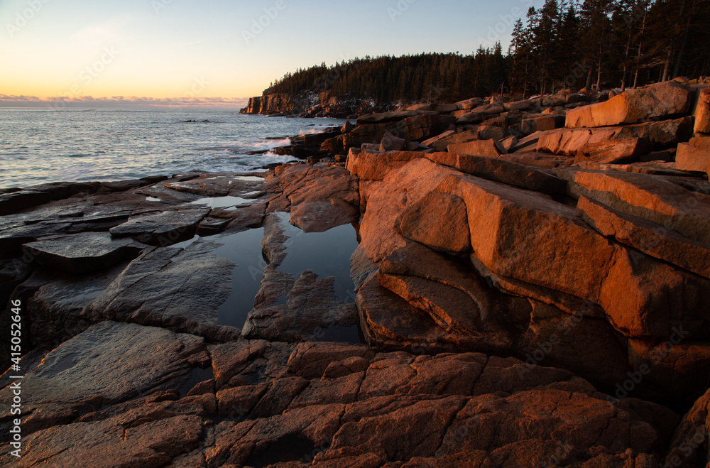 Otter Cliffs in Acadia National Park During Winter
