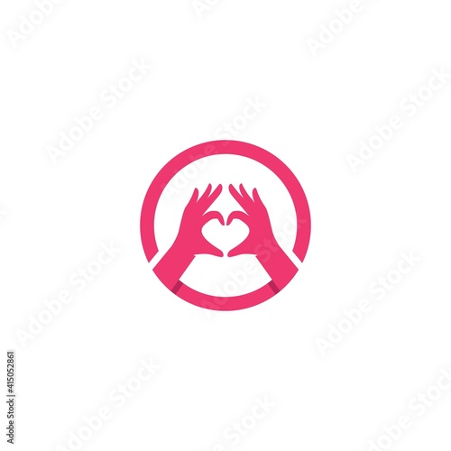 Hand gesture icon logo simple template