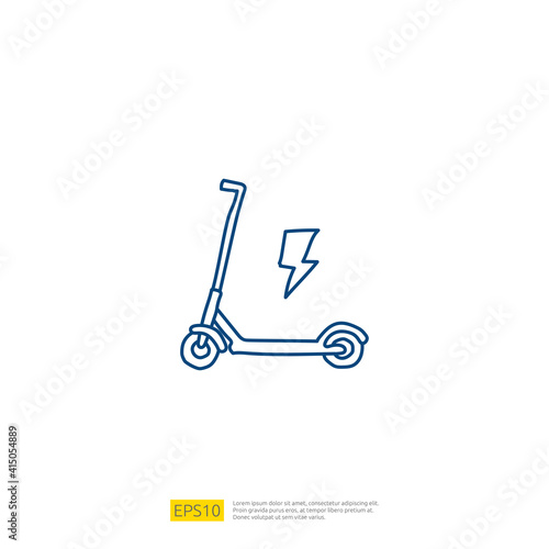electric scooter doodle icon. electrical vehicle concept sign symbol. Modern city ecological transport vector illustration
