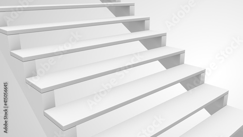 Staircase in white interior. Abstract architecture background. Business growth  progress way and forward achievement creative concept. Spiritual and career promotion  personal. 3d render