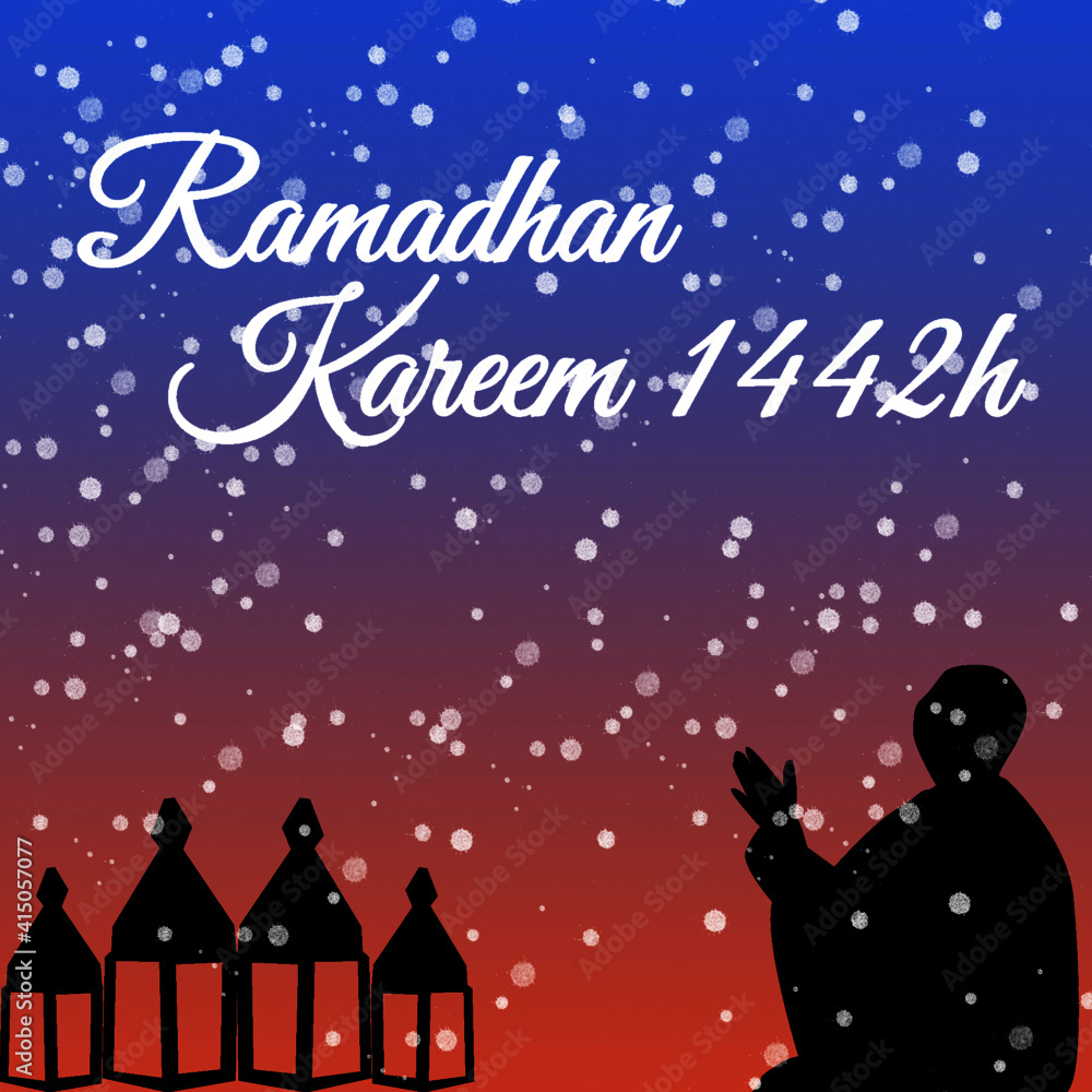 vector cartoon praying people, islamic religion, Ramadan, ramadhan