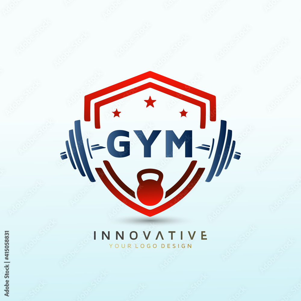 Strength and Conditioning coach Fitness logo design. Dumbbell icon ...