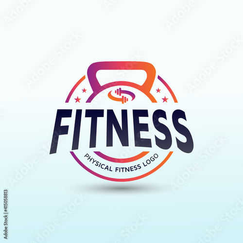 Strength and Conditioning coach Fitness logo design. Dumbbell icon Vector logo design template idea.