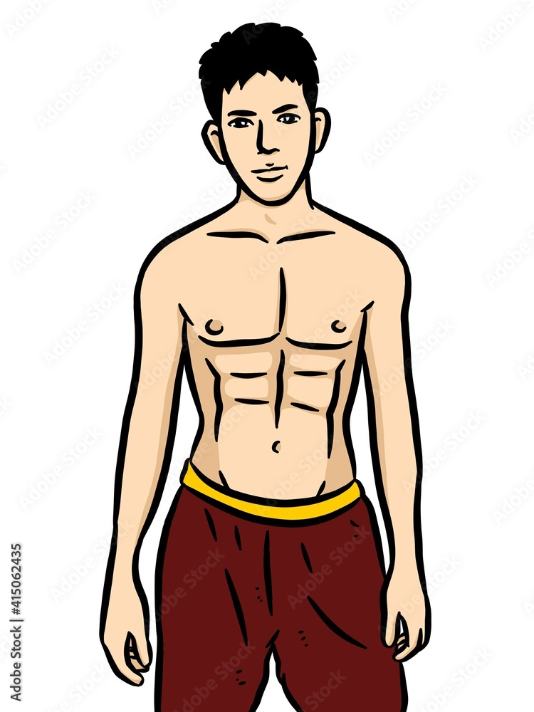 Fototapeta premium cartoon cute man on white background