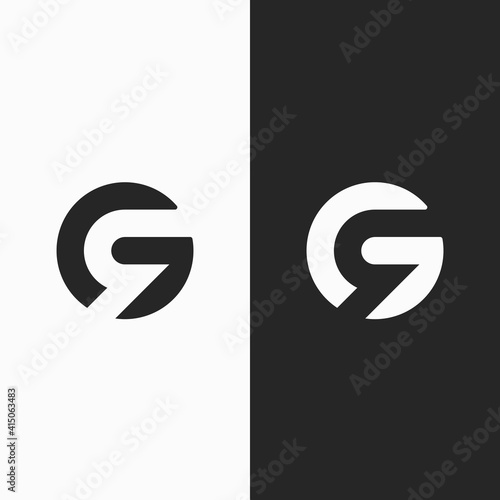 Circle Letter GR logo concept. Modern logo.