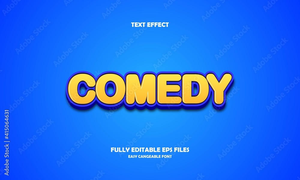 Editable text effect comedy title style Editable text effect comedy title style