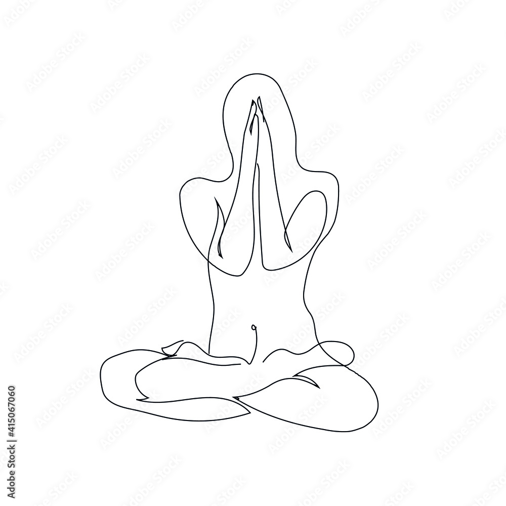 one line silhouette woman practicing yoga. Vector icon. Logo design. Minimalism style. Continuous line hand girl drawing illustration.
one line silhouette woman practicing yoga. Vector icon. Logo design. Minimalism style. Continuous line hand girl drawing illustration.