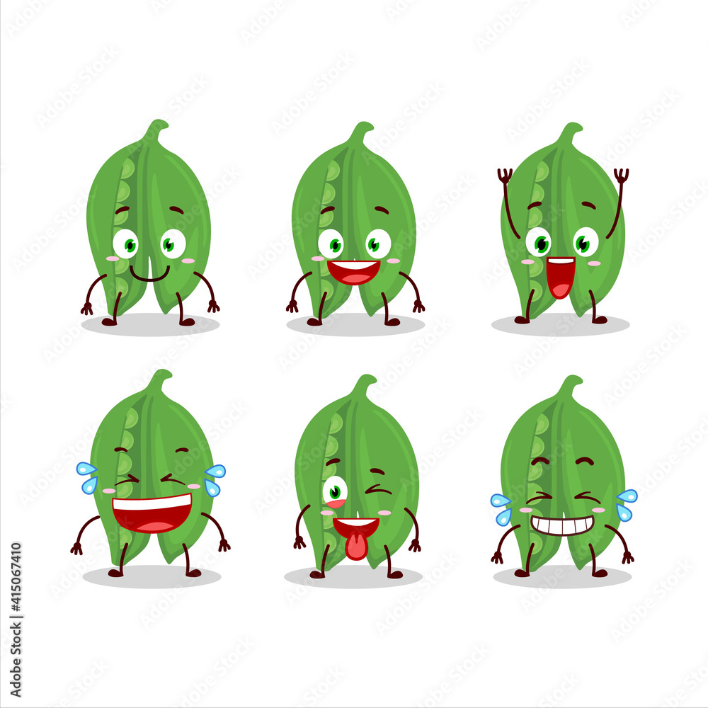 Cartoon character of peas with smile expression Cartoon character of peas with smile expression