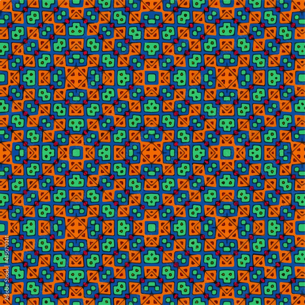 Fototapeta premium Seamless vector pattern in geometric ornamental style