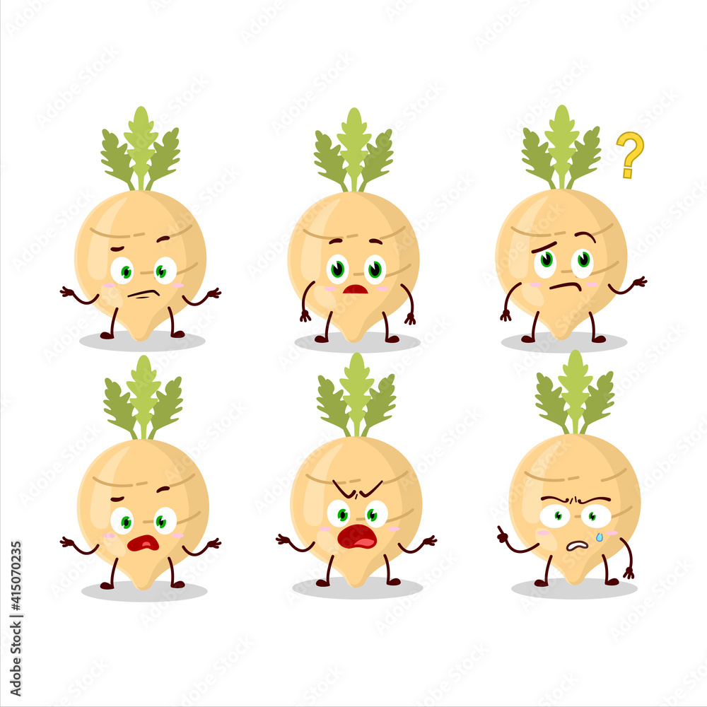 Cartoon character of radish with what expression Cartoon character of radish with what expression
