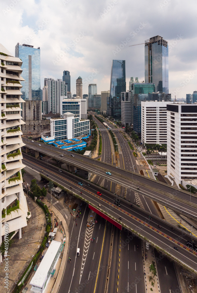 Aerial view of Jakarta main business district in Indonesia capital city Aerial view of Jakarta main business district in Indonesia capital city
