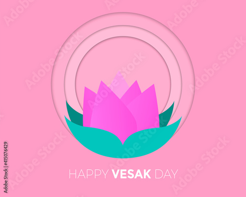Happy Vesak Day Paper Card Vector