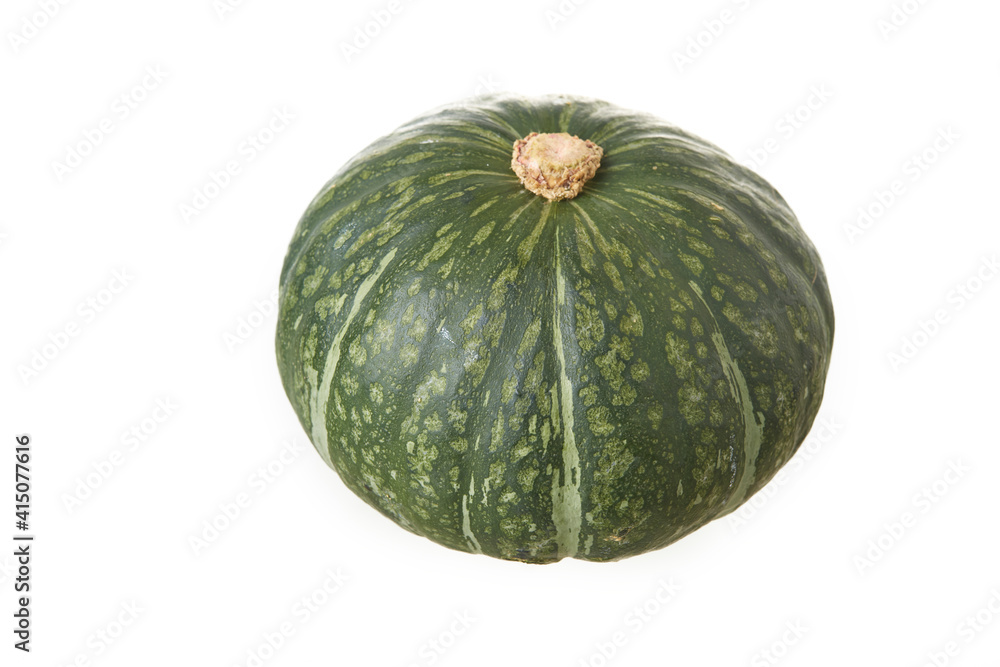 Green pumpkin on the white background Green pumpkin on the white background