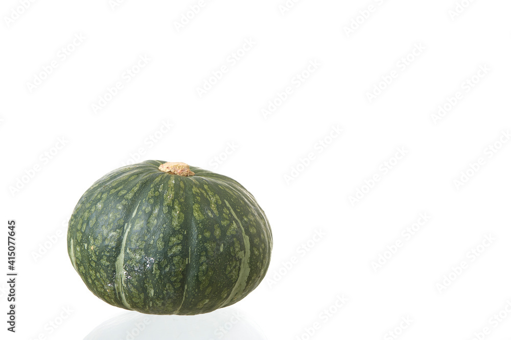 Green pumpkin on the white background Green pumpkin on the white background