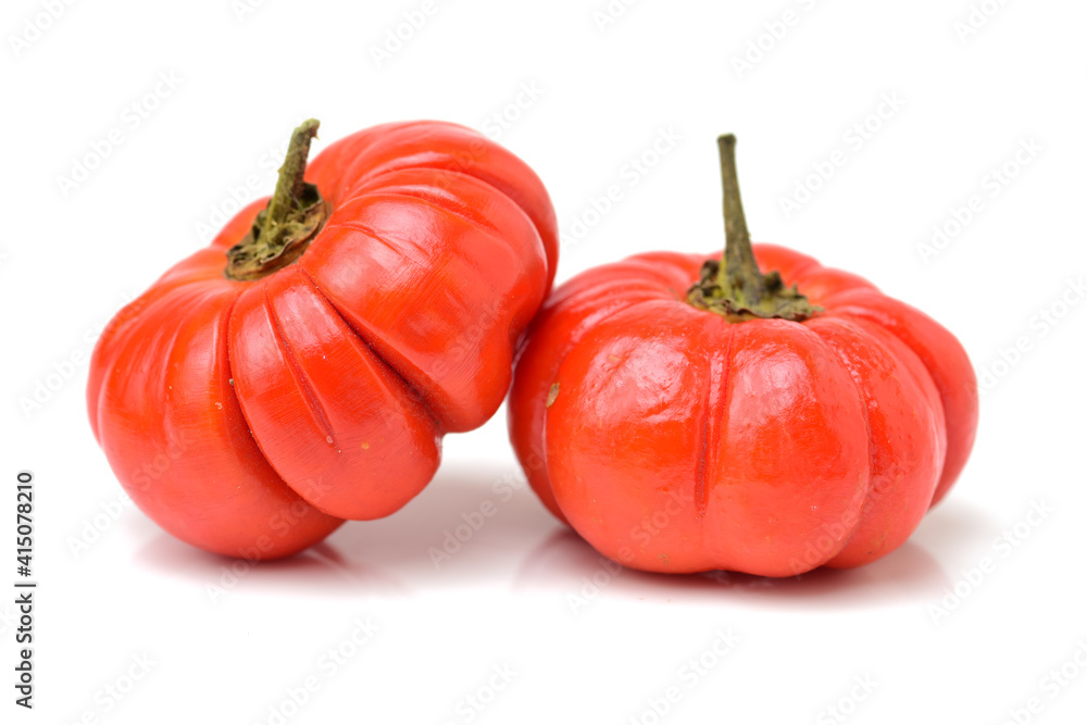 Obraz premium Pumpkin on a Stick, an ornamental eggplant on white background