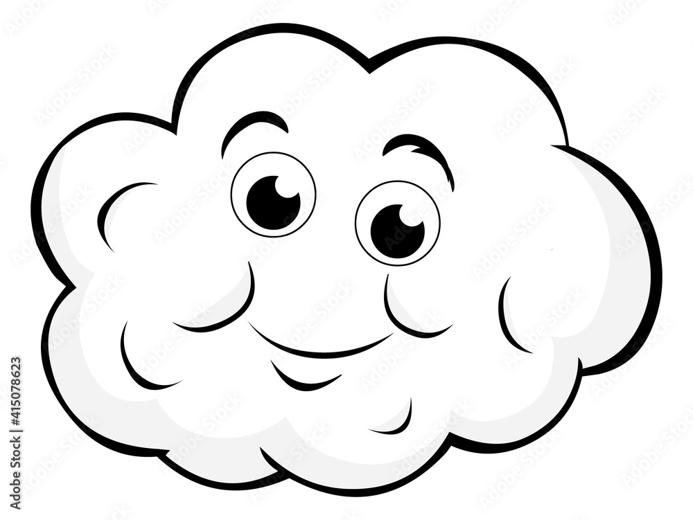 Happy smiling cartoon cloud stock illustration Happy smiling cartoon cloud stock illustration