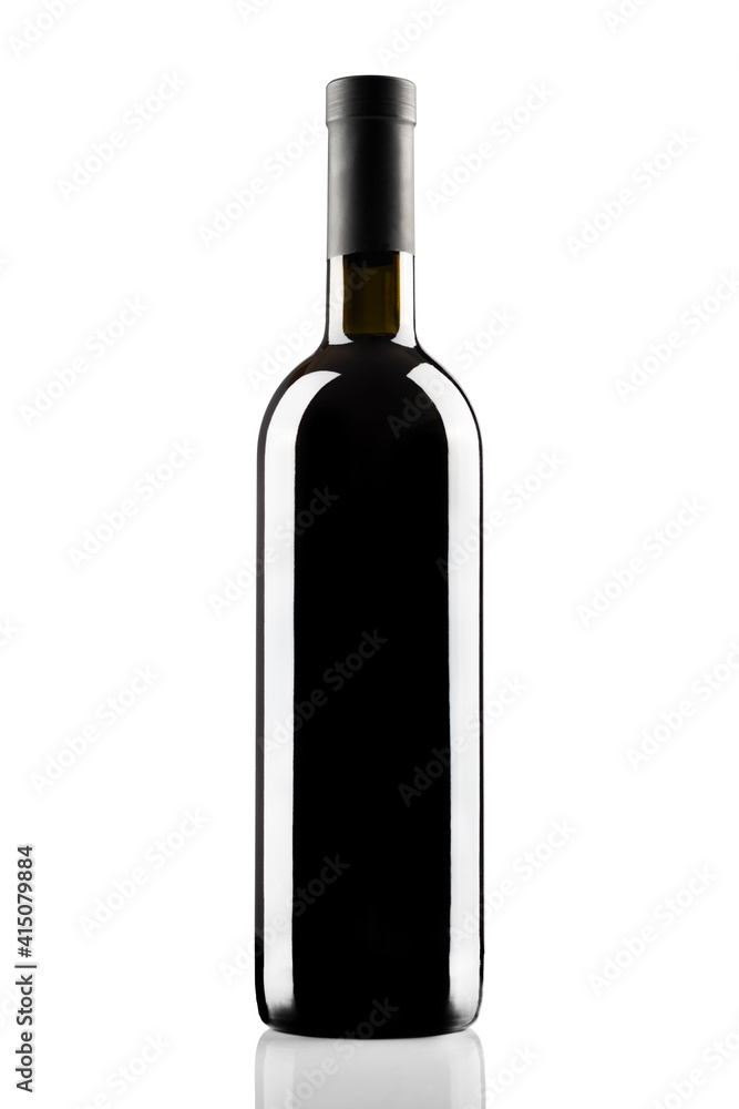 bottle of red wine without label isolated on white background bottle of red wine without label isolated on white background