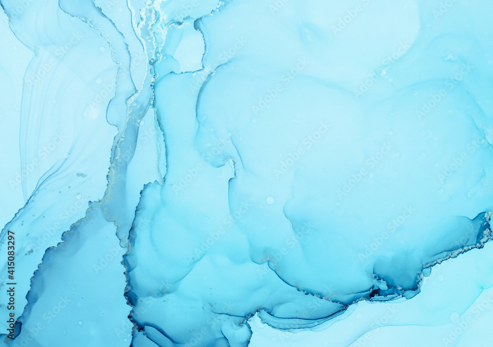 Ink Colours Mix Water. Art Flow Background. Blue Ink Colours Mix Water. Art Flow Background. Blue