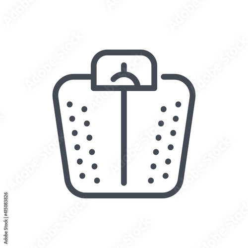 Weight loss balance line icon. Weight scales vector outline sign.