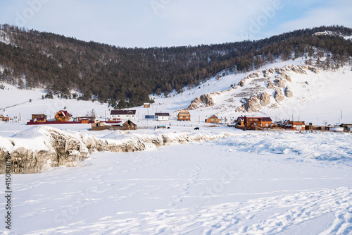 Wallpaper Mural Uzury village a small settlement located in the Bay Haga-Yaman of Lake Baikal, Russia. This village is a permanent meteorological station and a laboratory of the Siberian institute. Torontodigital.ca