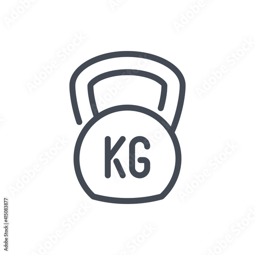 Kettlebell line icon. Gym and sports equipment vector outline sign.