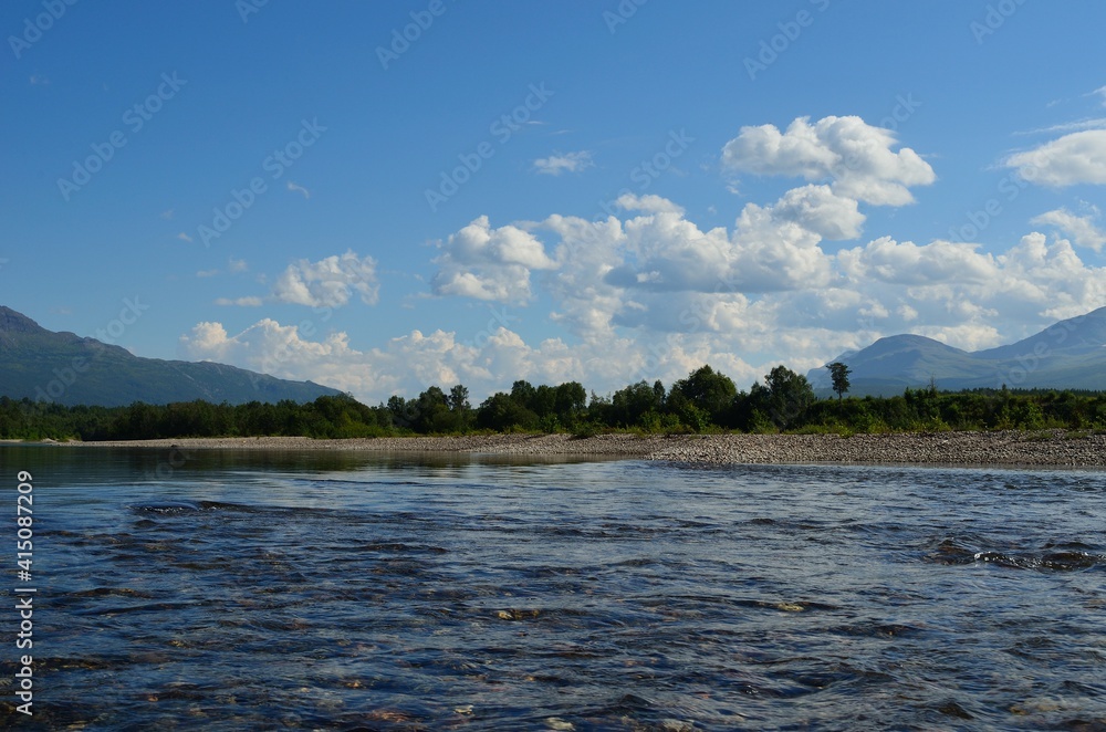clean river stream with mountain landscape in Norway clean river stream with mountain landscape in Norway