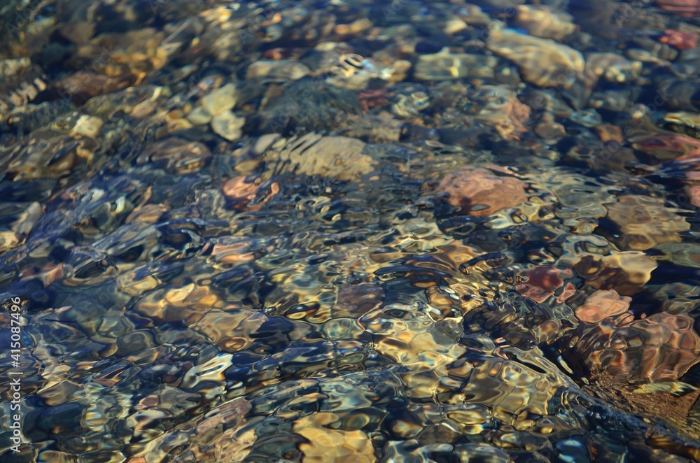 beautiful clean water river flow with air bubbles closeup beautiful clean water river flow with air bubbles closeup