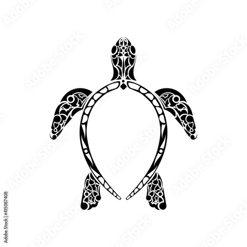 Tribal Polynesian turtle pattern. Maori and Polynesian culture pattern. Isolated. Vector illustration.