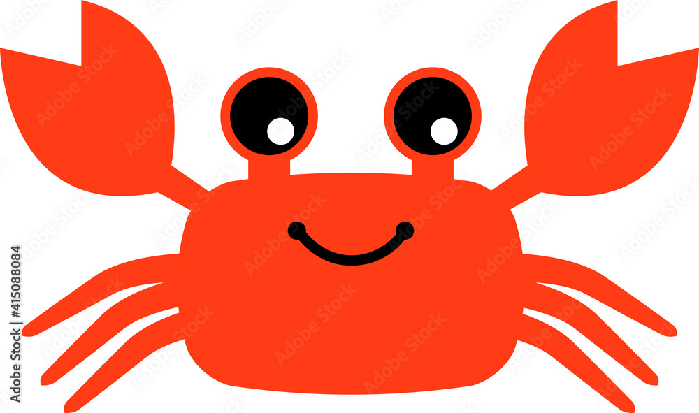 笑顔の可愛いカニ Stock Vector Adobe Stock