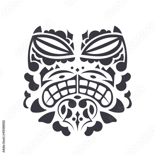 Mask Pattern of Maori and Polynesian culture. Face Tribal Polynesian tattoo style. Handmade. Vector