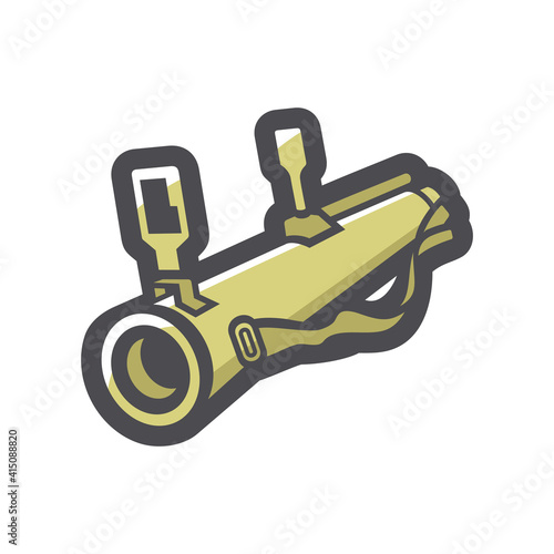 Grenade Launcher weaapon Vector icon Cartoon illustration.