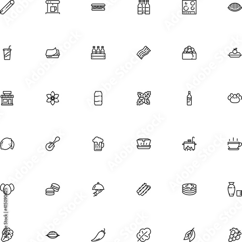icon vector icon set such as: salad, hamburger, holiday, contour, steamer, unhealthy, life, sharp, chinese, seed, recycle, rasher, cheese, oven, away, oriental, semifinished, yolk, window, break, eco
