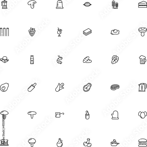 icon vector icon set such as: party, editable, cranberry, amanita caesarea, product, herb, cake, boil, simple, filled, company, water, one, morning, common, oven, takeaway, calorie, cold, leg