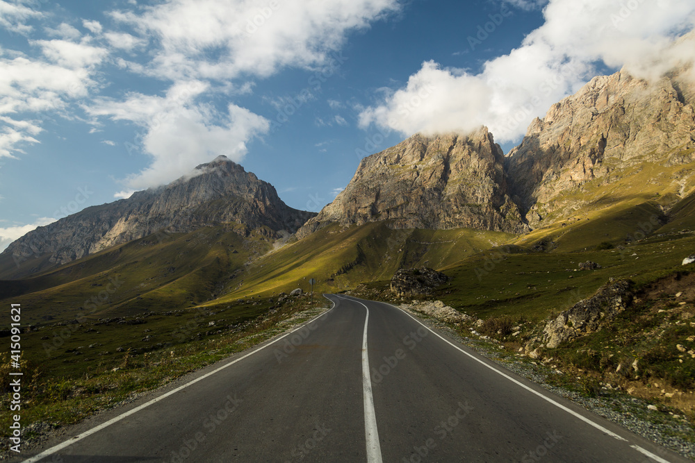 Naklejka premium Mountains landscape tha the caucasus Russia