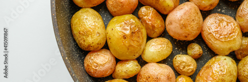 Roasted potatoes in the skin. banner