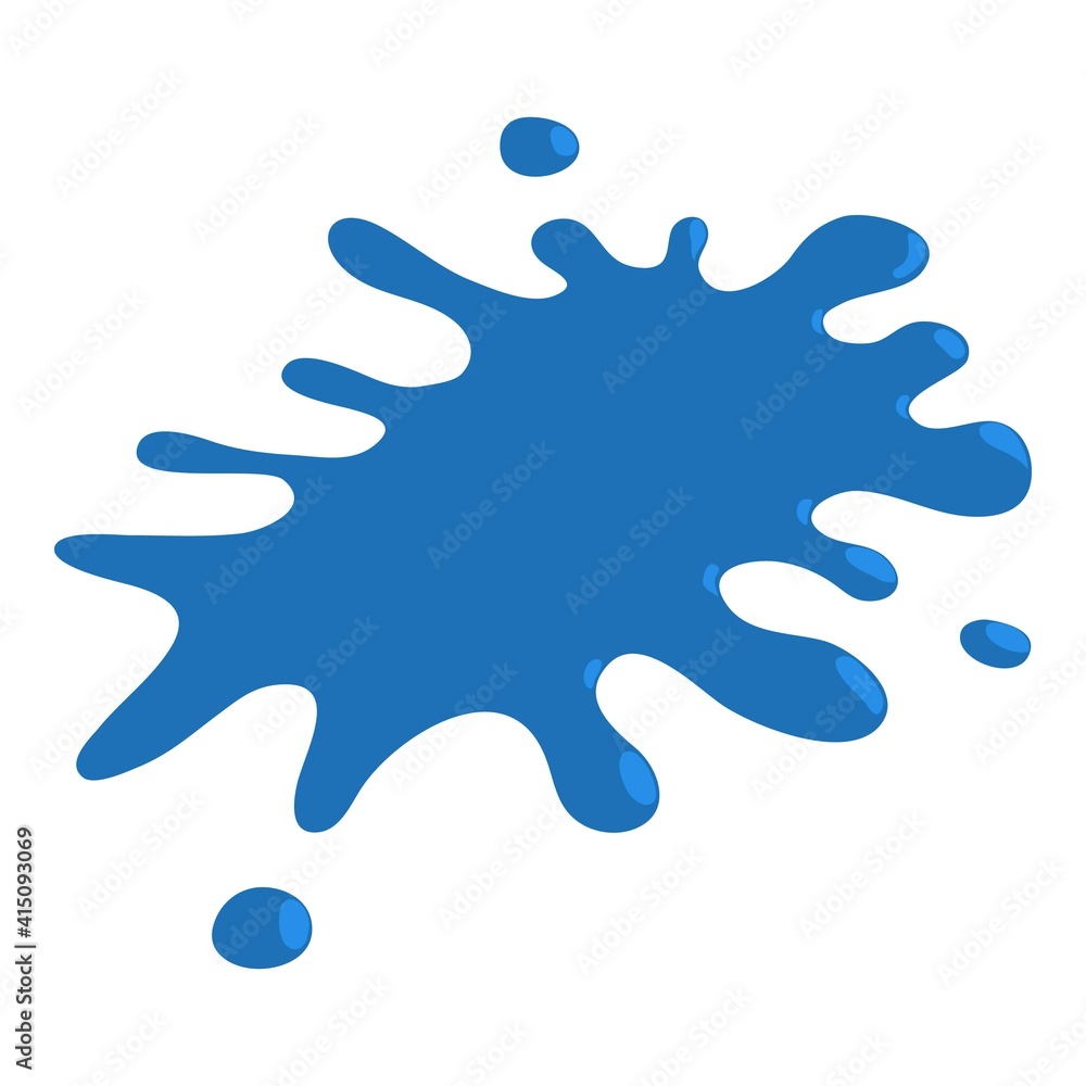 Blue blot icon. Isometric illustration of blue blot vector icon for web Blue blot icon. Isometric illustration of blue blot vector icon for web