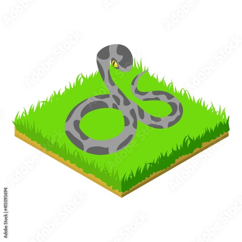 Venomous snake icon. Isometric illustration of venomous snake vector icon for web photo